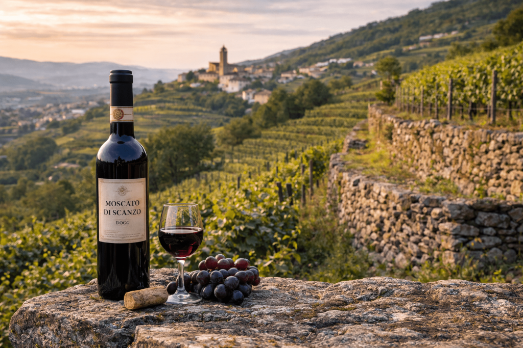 Vigneti del Moscato di Scanzo a Scanzorosciate nella più piccola Docg d’Italia